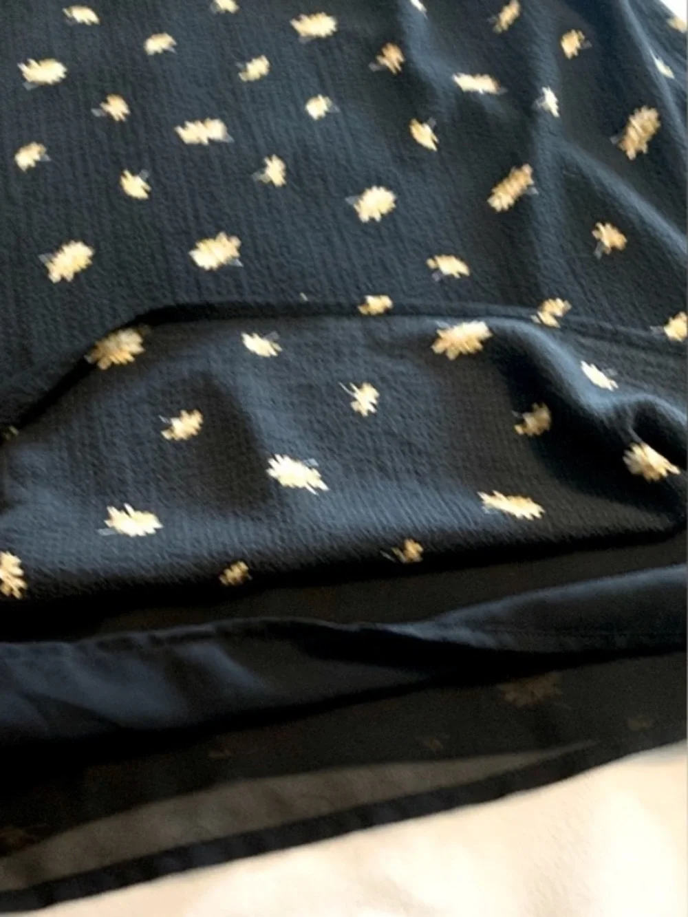 Madewell Black Floral V-Neck puff  Sleeve Dress large